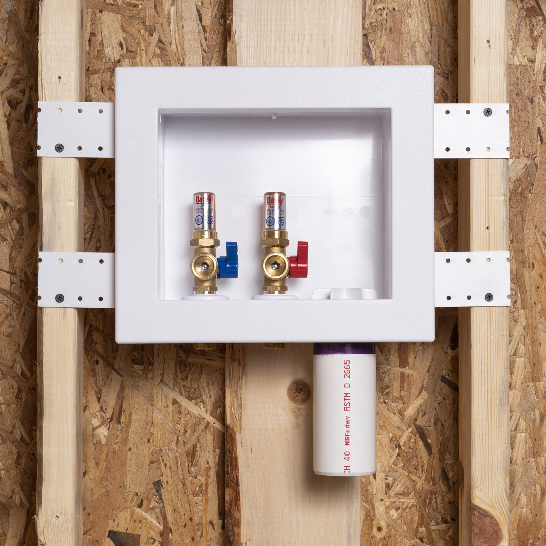 Quadtro 1/4 Turn, Copper Sweat Universal Washing Machine Outlet Box Installation Kit Oatey