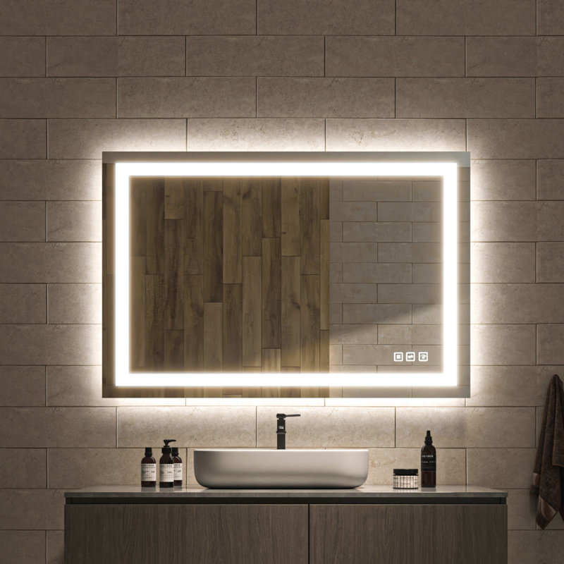 Ulrika Flat LED Mirror, Rectangle, 48" x 32"
