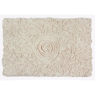 Schoenberger Floral Design Cotton Bath Rug