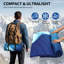 Couverture de camping imperméable de 79 po x 55 po, couverture de voyage légère en nylon pour la randonnée, plage, Blue Mountain
