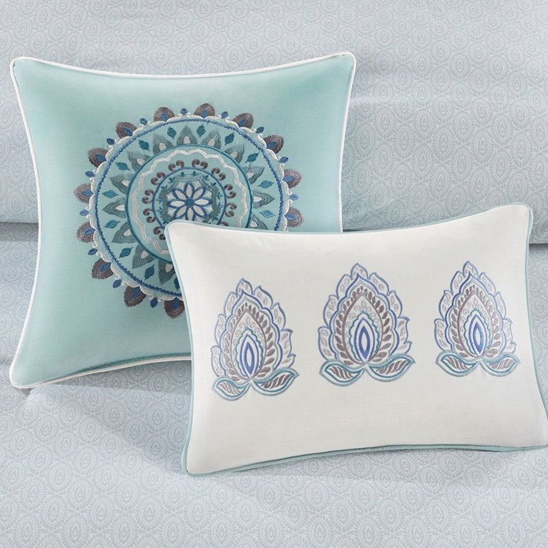 Literie en coton bleu très grand réversible