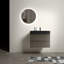 Meuble-lavabo gris moderne 30 po avec lavabo noir sophistiqué Alice
