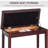 Luxury Piano Bench, Duet Piano Chair with Faux Leather Padded Cushion and Wooden Frame, Button-129025563