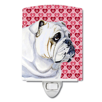 Éclairage pour nuit en céramique keeshond hearts love and valentines