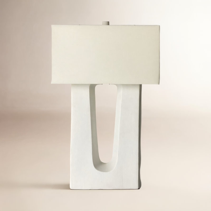 Deena Ceramic Table Lamp, Matte White Porcelain Ceramic