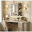 Armoire de rangement murale de salle de bain avec miroir, armoire à pharmacie avec tablette en bois réglable et portes, armoires de rangement montées avec 6 tablettes ouvertes, gris