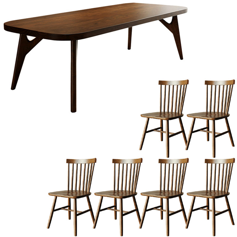 Modern simple  solid wood dining table set., 29.5"H x 70.8"L x 31.4"W