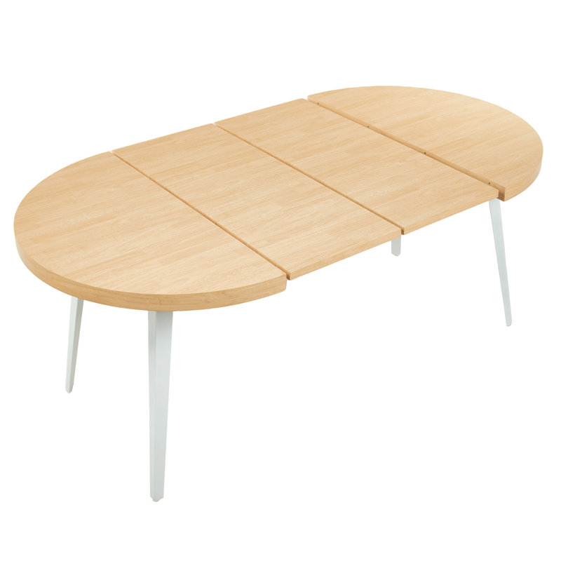 Vesta Folding Dining Table, White, Nature