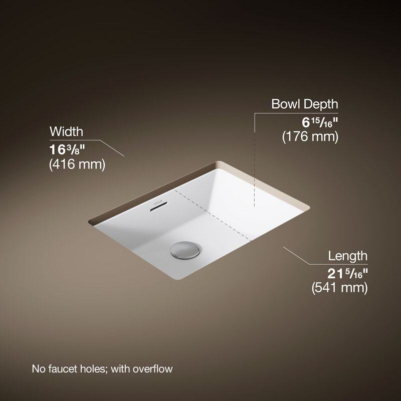 Brazn Rectangle Undermount Bathroom Sink
