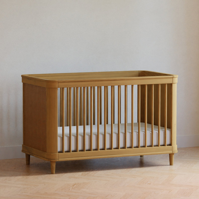 Marin with Cane 3-in-1 Convertible Crib, Honey/Honey Cane