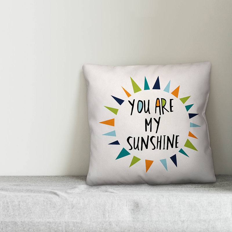  You Are My Sunshine Shape Pillow Cover & Insert, Blue