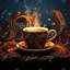 Coffee Trance - Toile encadrée pour cuisine