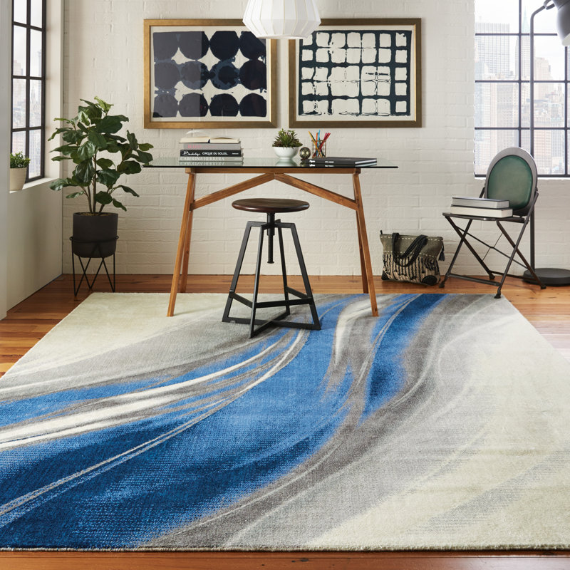 Tapis blanc moderne Cannes, Rectangle 9 pi 9 po x 13 pi 9 po
