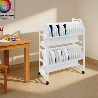 Chariot de chargement à 32 emplacements pour ordinateurs portables, tablettes et Chromebook, station de rangement roulante avec roues verrouillables et gestion des câbles - pour salle de classe, bureau ou bibliothèque