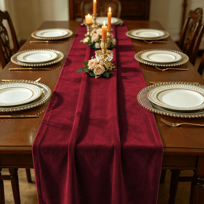 Chemin de table luxueux en velours vintage, paquet de 1, multicolore et multicolore