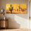 «Cactus Desert Cactus Mosque Sunset Reflection Landscape», ensemble de 3 reproductions d'art sur toile