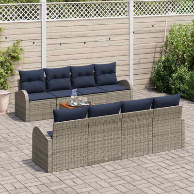 Ensemble de canapé de jardin avec coussin 9 pièces vidaXL