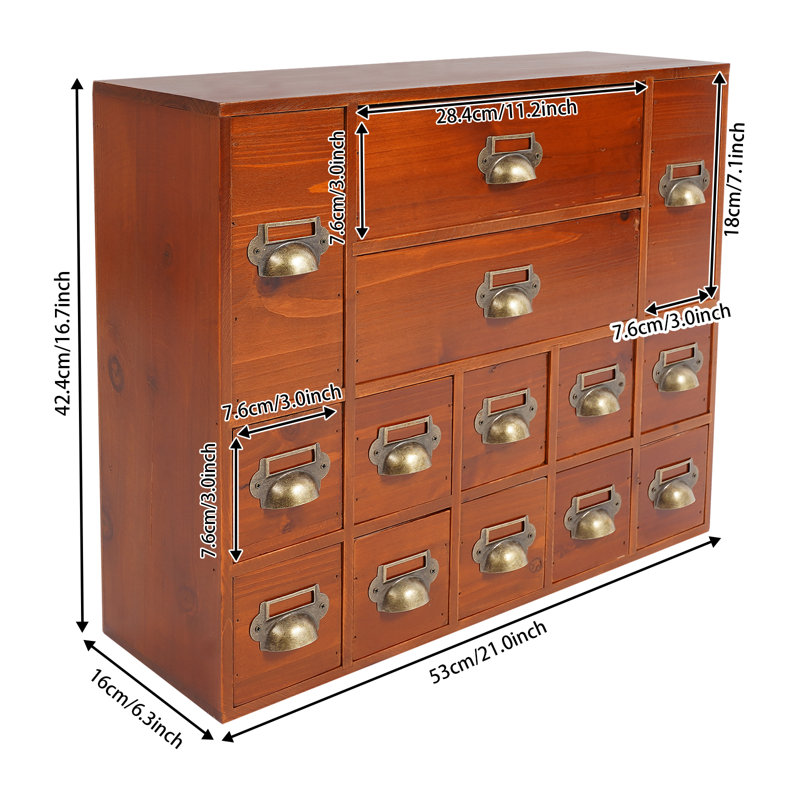 Old Colour 14 Slot Drawer Storage Box Drawers Storage Cabinet Storage Cabinet With 14 Drawers