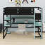 Structure de bureau polyvalente combinant un bureau, un support latéral d'organisation, des tablettes à plusieurs compartiments et une bande lumineuse RVB programmable-309062425
