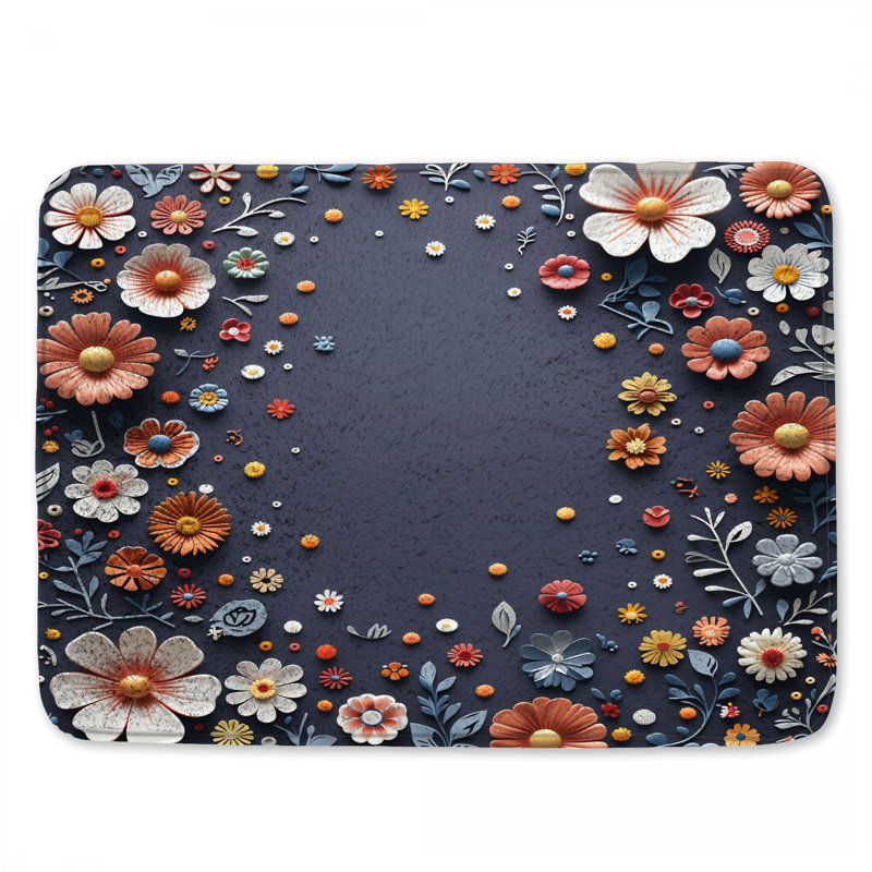 Tapis de bain floral, 24in W x 17in L