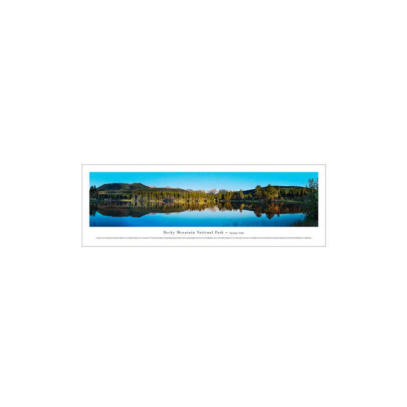 Impression panoramique du parc national des montagnes Rocheuses, Sprague Lake, H 13,5 po x l 40 po, Unframed