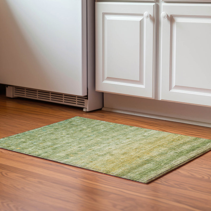 Premium Machine Washable Mayfield Stripes Rug, 1'8" x 2'6", Sage