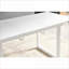 Table basse extensible blanche avec plateau carré en panneau de fibres à densité moyenne et pieds en métal, facile à nettoyer et peu encombrante pour le salon