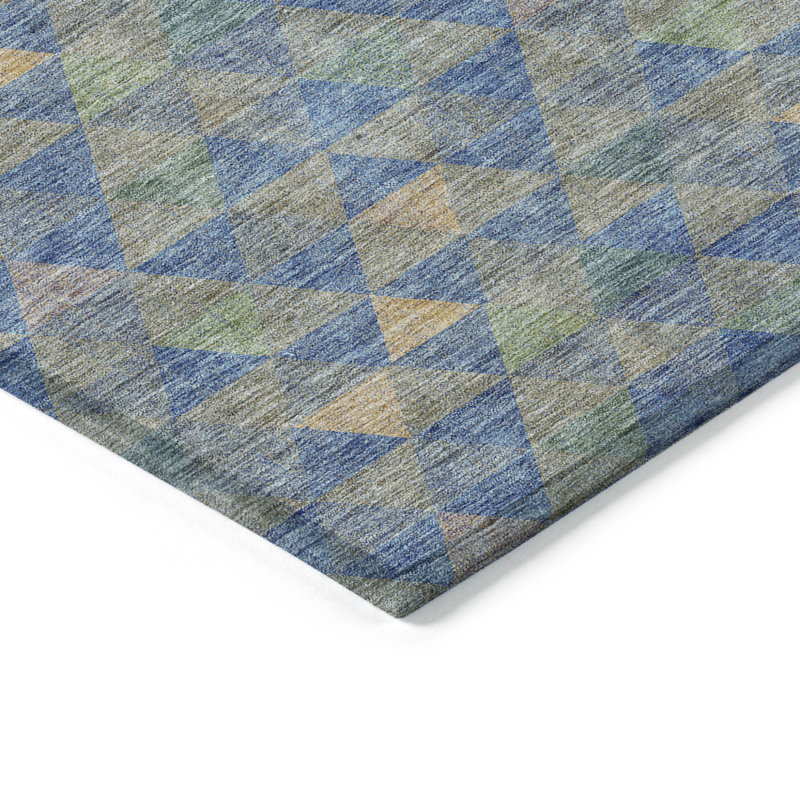 Tapis intérieur lavable à motif géométrique 3 pi x 5 pi gris