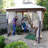 Sunjoy Outdoor Patio 9.5x9.5 Tan 2-Tier Steel Backyard Soft Top Gazebo with Ceiling Hook and Netting-1496215763