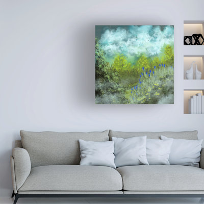 Œuvre sur toile «Tina», bleu