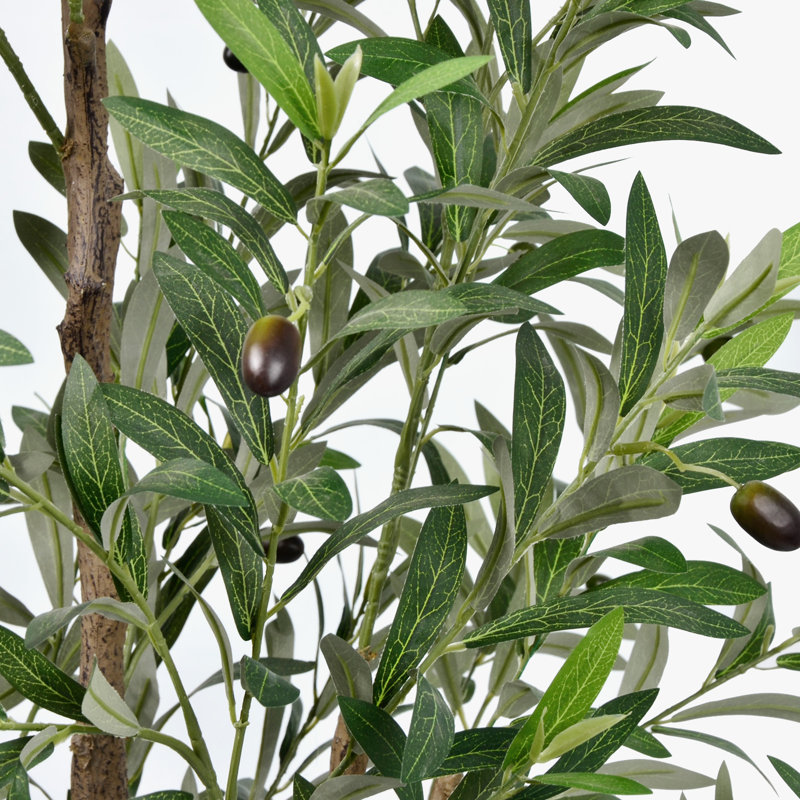 Olive artificielle 7 pi avec trois branches, olivier réaliste avec pot de fleurs (olivier 7 pi avec trois branches)