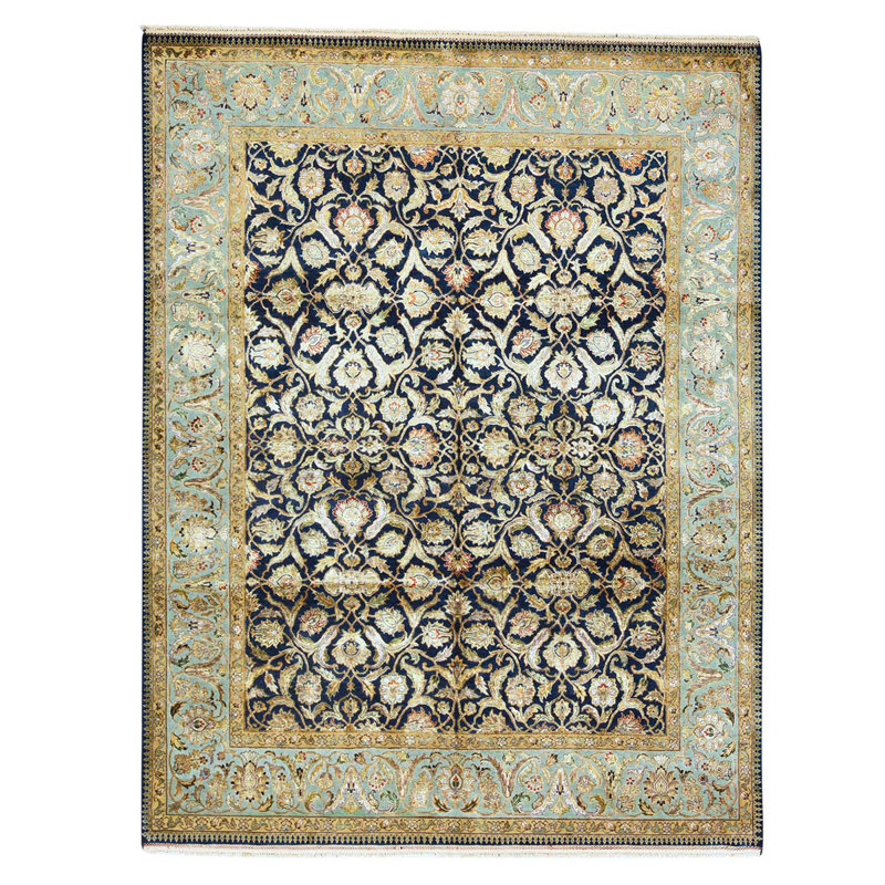 Floral Area Rug in Navy