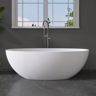 65" x 30" Freestanding Acrylic Bathroom Soaking Bathtub