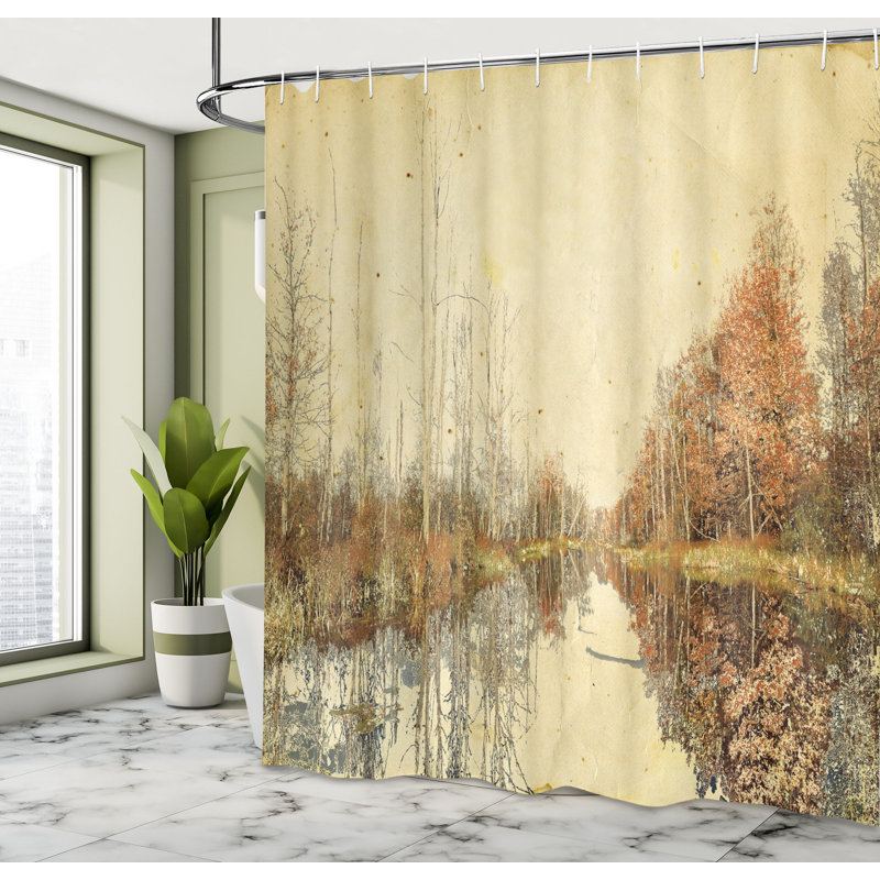 Shower Curtain with Hooks Included, 75" H x 69" W
