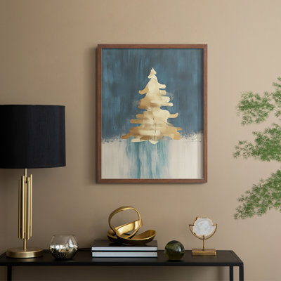 «Christmas Holiday Art CXCVI», reproduction d'art encadrée - bois massif