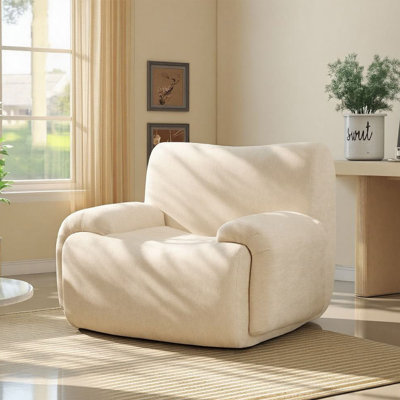 42" Modern Upholstered Oversized Compression Accent Chair