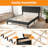 Platform Bed Frame with Upholstered Adjustable Headboard, No Box Spring Needed-1856418863-1856418862