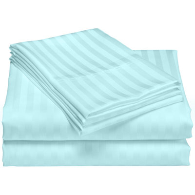 Egyptian Cotton Sateen Striped Sheet Set