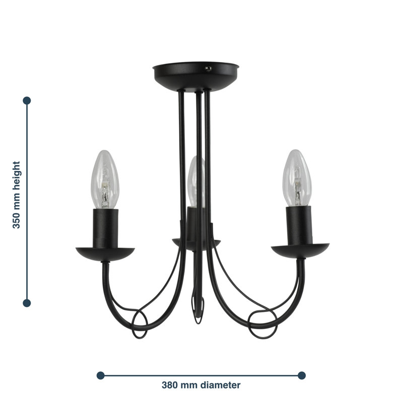 Ozbourn Semi Flush Mount, Black