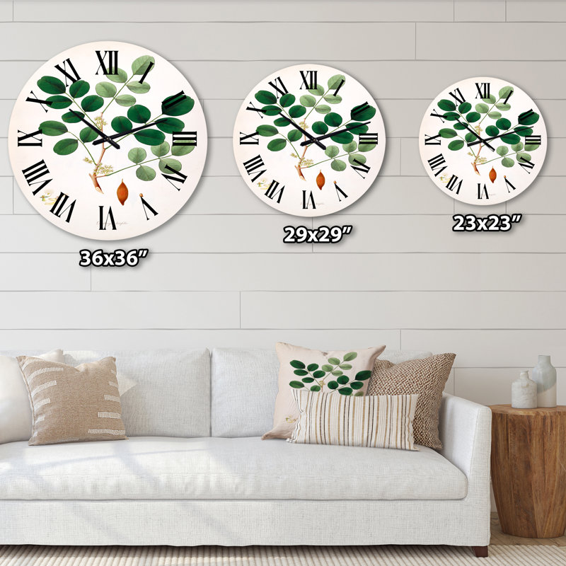 Horloge murale rétro Vintage Plant Life, Surdimensionné