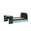 Lit de jour double en bois avec couchette, bureau et port USB-989337175