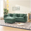 Canapé 3 places de couleur verte avec repose-pieds de rangement pour le salon, la chambre à coucher et la chambre compacte, canapé modulaire rembourré, banc en L avec repose-pieds-666913792