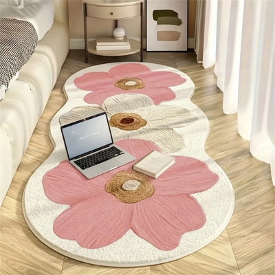 Tapis de sol doux et moelleux en faux cachemire - luxueux tapis décoratif pour chambre à coucher et salon