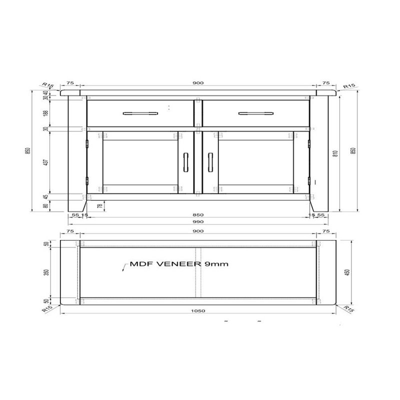 Ashly 105cm Sideboard