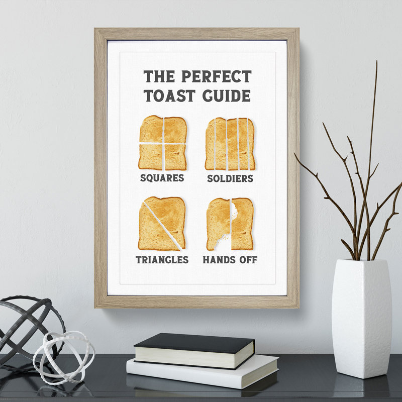The Perfect Toast Guide - Picture Frame Typography, Oak Framed, 65cm H x 48cm W x 2cm D
