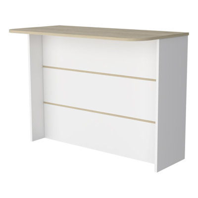White And Light Pine 3-Tier Shelf Kitchen Island