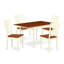 L'ensemble 5 pièces de table et chaises de cuisine comprend une table de salle à manger rectangulaire avec Dropleaf et 4 chaises, 36 po x 54 po, babeurre et cerise-106903385-109973528-131366684