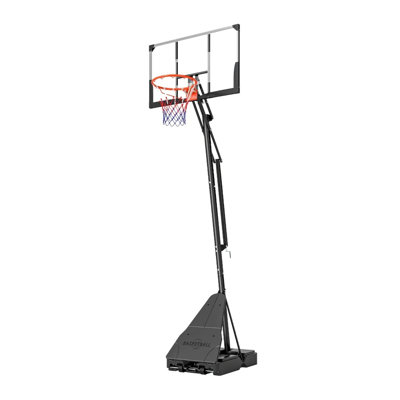 Adjustable Portable Basketball Hoop System with Hand-Crank Height Mechanism - 8' to 10' Range
