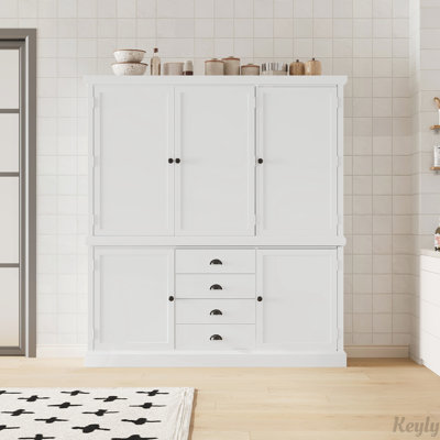 73'' Freestanding Wooden Kitchen Pantry Organizers and Storage Kitchen Cabinet with Drawers Cupboard