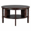 Table basse 47 po ovale avec rangement dissimulé, design cannelé élégant pour un décor moderne et minimaliste-1830577607